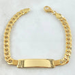 Cuban Links Bracelet Rectangular Plate 11.45gr / 21cm / 6.5mm Yellow Gold +0 18K ©