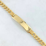 Cuban Links Bracelet Rectangular Plate 11.45gr / 21cm / 6.5mm Yellow Gold +0 18K ©