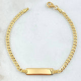 Cuban Links Bracelet Rectangular Plate 3.75gr / 19cm / 3.3mm Yellow Gold +0 18K