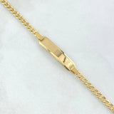 Pulso Cubano Placa Rectangular 3.6gr / 18.5cm / 3.2mm Oro Amarillo +0 18K