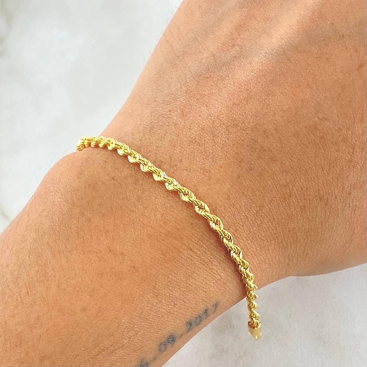 Rope Bracelet 1.85gr / 7 1/2 in / 2.7mm Yellow Gold +3 18K !