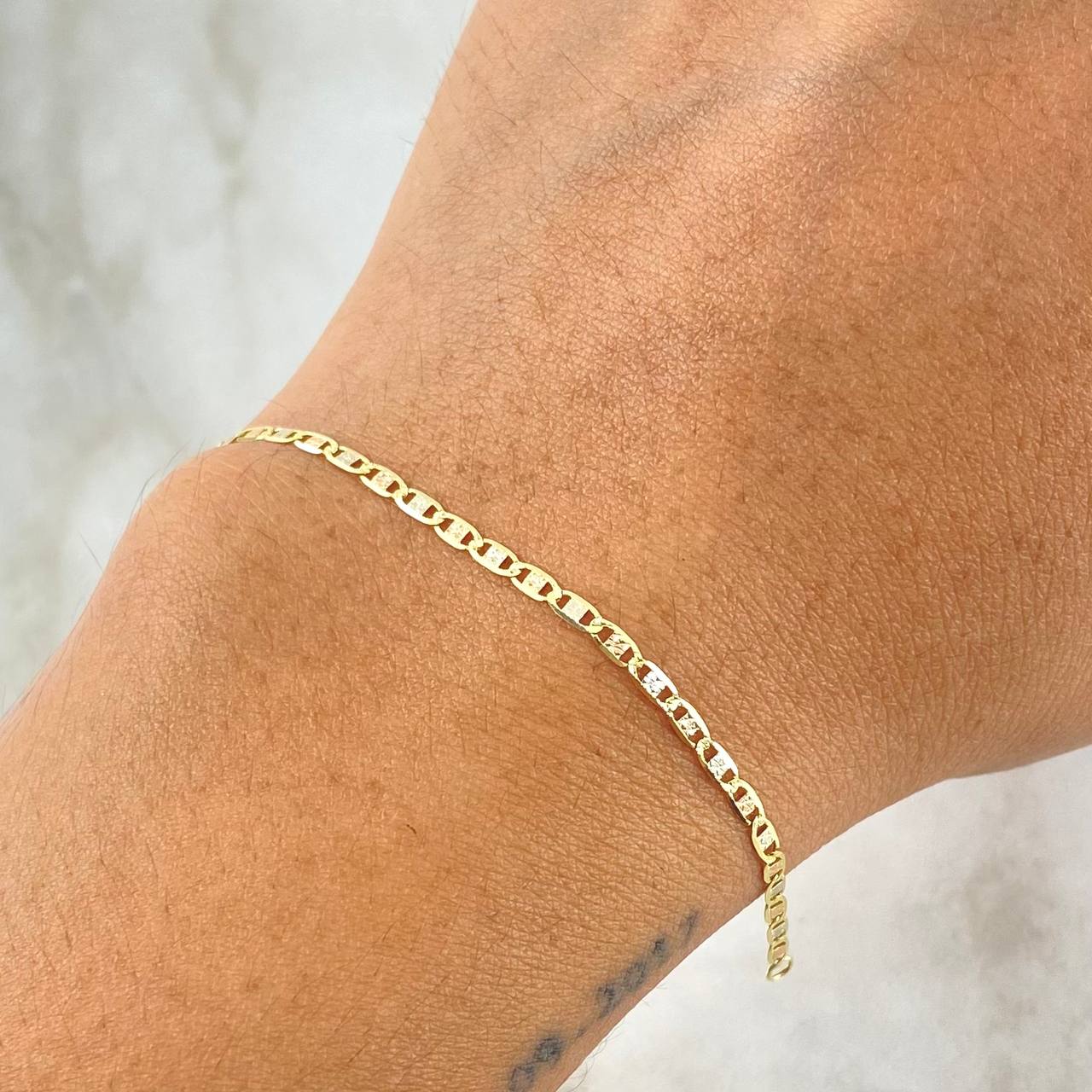 Bracelet Ladder 1.05gr / 19cm / 1.9mm Diamond Cut Three Golds +3 18K *