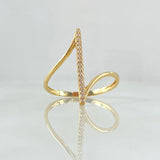 Perpendicular Line Ring 1.5gr / T5 1/2 / White Zircons Yellow Gold 18K