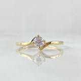 Ring Solitaire 1.3gr / T6 1/2 / White Zircon Yellow Gold 18K