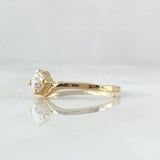 Ring Solitaire 1.3gr / T6 1/2 / White Zircon Yellow Gold 18K