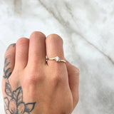 Ring Solitaire 1.3gr / T6 1/2 / White Zircon Yellow Gold 18K