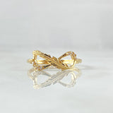 Anillo Infinito Hoja Cruzada 1.35gr / T6 / Circones Blancos Oro Amarillo 18K