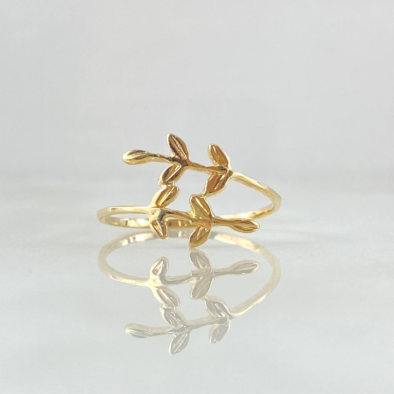 Anillo Hojas Cruzadas 1gr / T5 3/4 / Oro Amarillo 18K