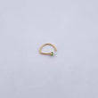 Flat Head Arch Piercing 0.15gr / 1cm / Green Zircon 18K Yellow Gold (Jewel) &