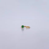 Flat Head Arch Piercing 0.15gr / 1cm / Green Zircon 18K Yellow Gold (Jewel) &