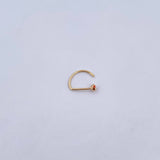 Flat Head Arch Piercing 0.15gr / 1cm / Orange Zircon 18K Yellow Gold (Jewel) &