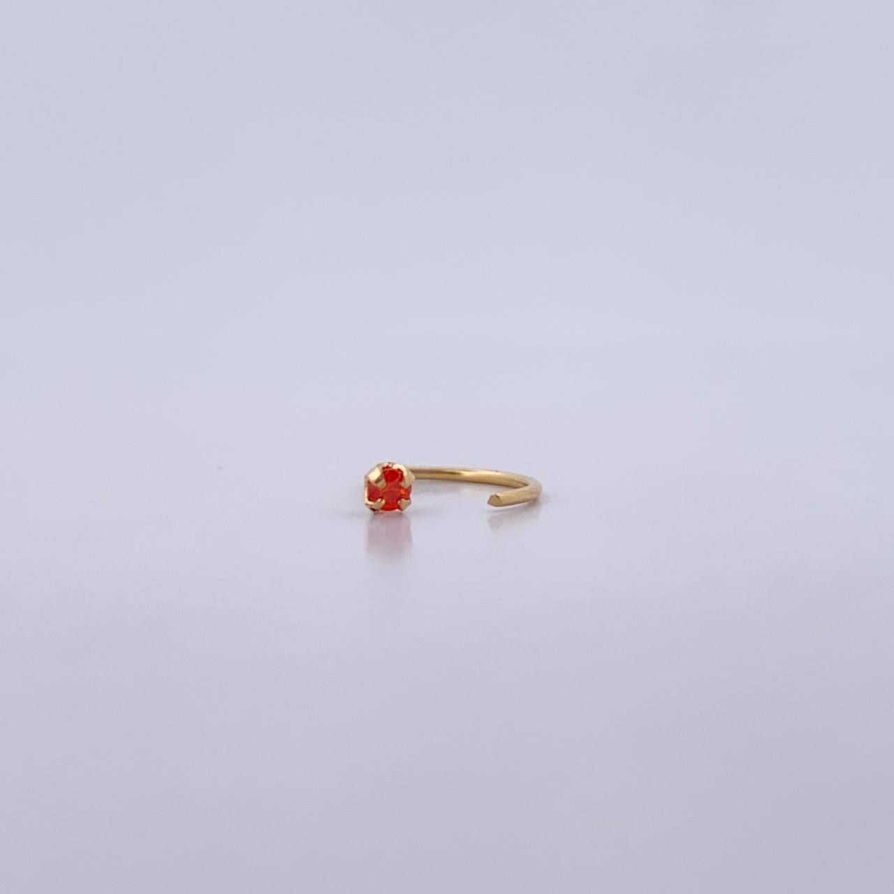Flat Head Arch Piercing 0.15gr / 1cm / Orange Zircon 18K Yellow Gold (Jewel) &