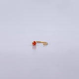 Flat Head Arch Piercing 0.15gr / 1cm / Orange Zircon 18K Yellow Gold (Jewel) &