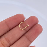 Flat Head Arch Piercing 0.15gr / 1cm / Orange Zircon 18K Yellow Gold (Jewel) &