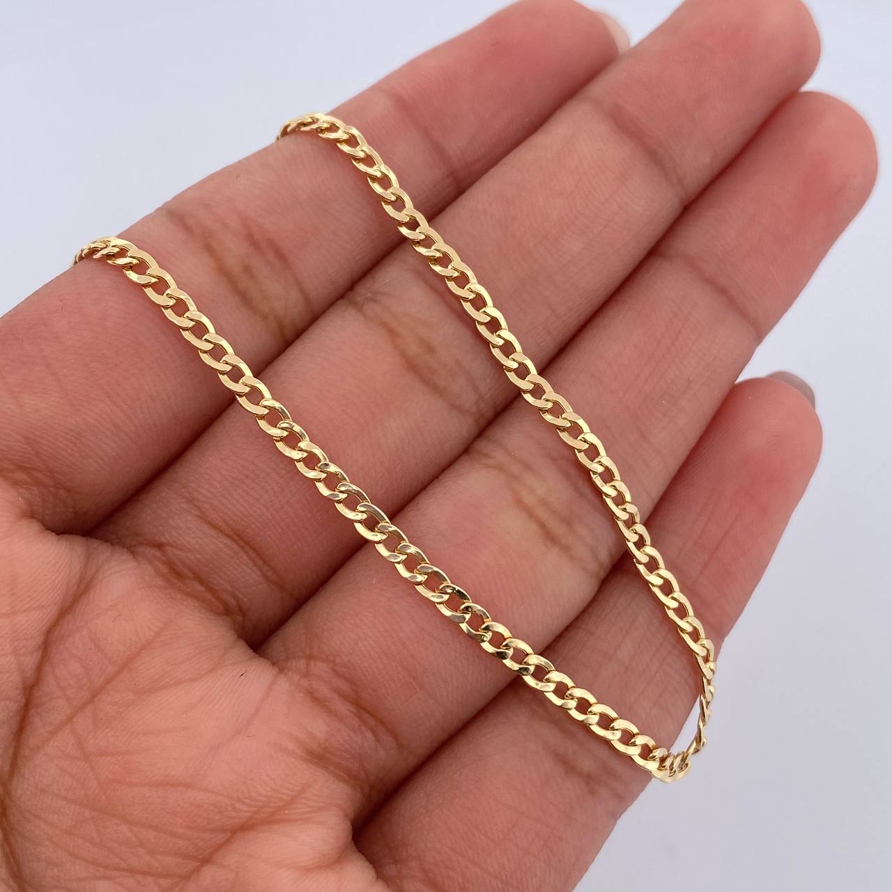 Tobillera Cubana 1.75gr / 23cm / 2.1mm Oro Amarillo +1 18K &