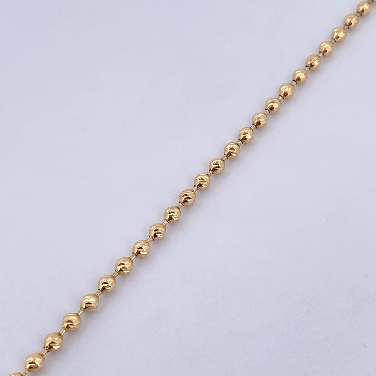 Pulso Militar 6.85gr / 21cm / 3mm Diamantanda Oro Amarillo 18K $