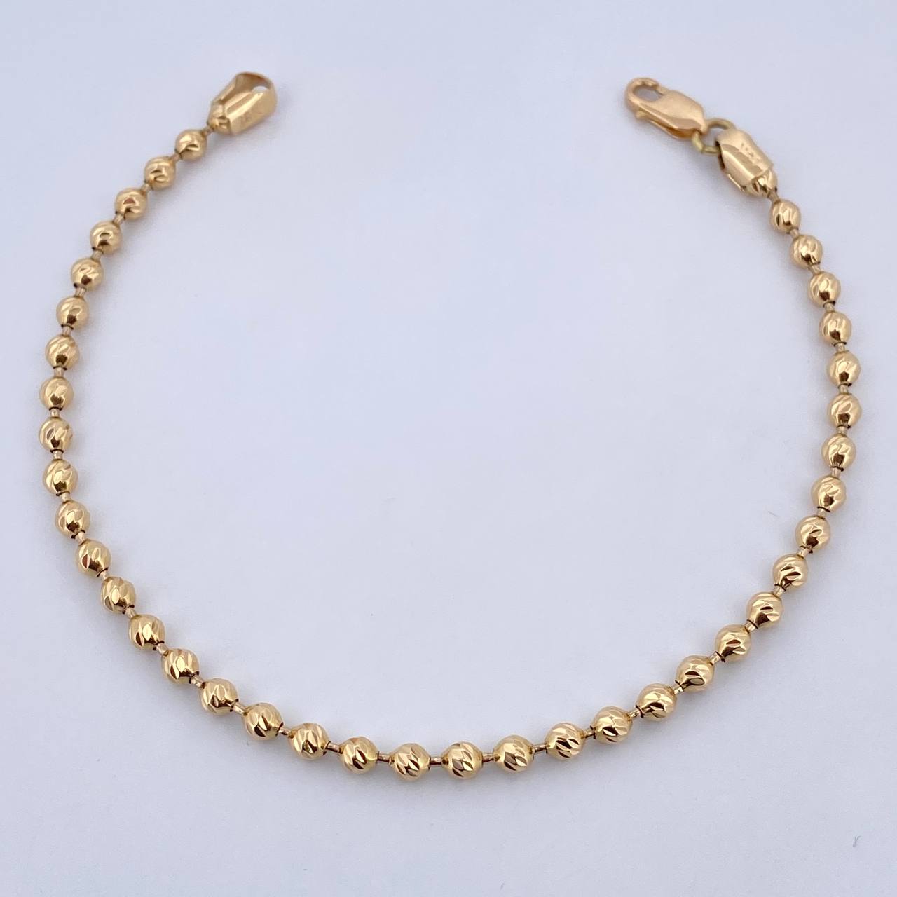 Pulso Militar 6.85gr / 21cm / 3mm Diamantanda Oro Amarillo 18K $