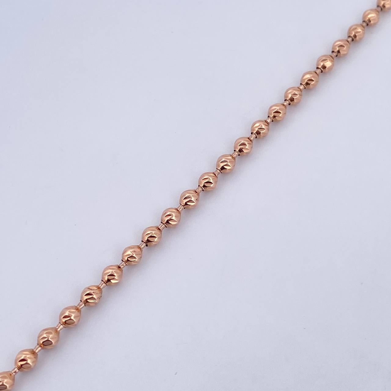 Bracelet Military 5.3gr / 19.3cm / 3mm Diamond Cut 18K Rose Gold &