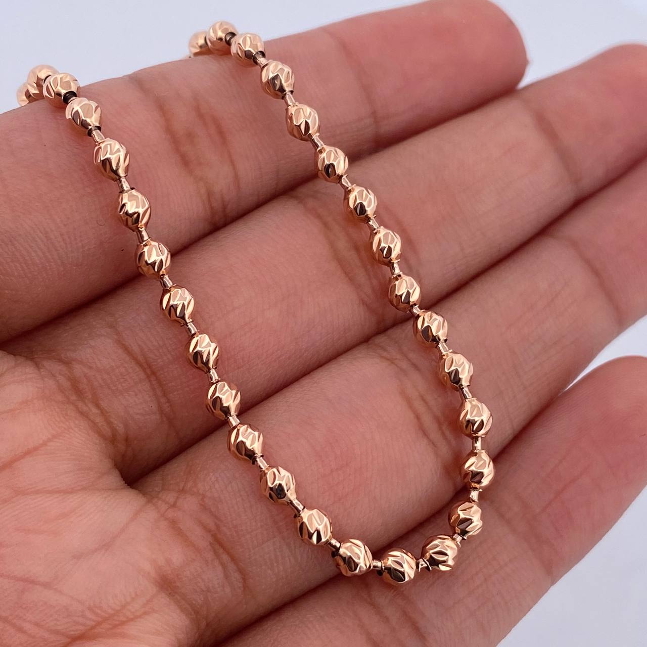 Bracelet Military 5.3gr / 19.3cm / 3mm Diamond Cut 18K Rose Gold &