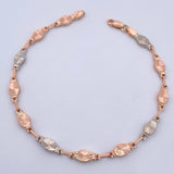 Bracelet Link Diamond Cut 4.95gr / 22.3cm / 5.4mm Two-tone White Rose Gold 18K $
