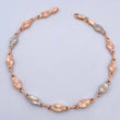 Ankle Bracelet Link 5.75gr / 26.1cm / 5.4mm Diamond Cut Two-tone White and Rose Gold 18K &