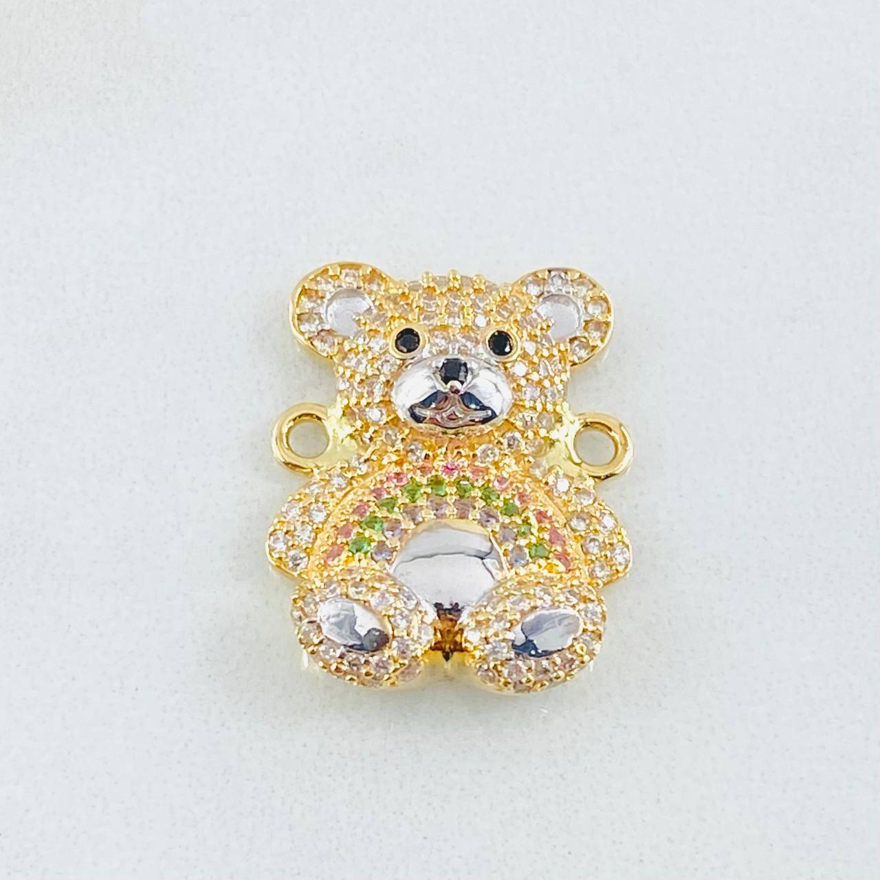 Herraje Oso 4.1gr / 3/4 in / Dos Oros Amarillo Blanco 18K ©