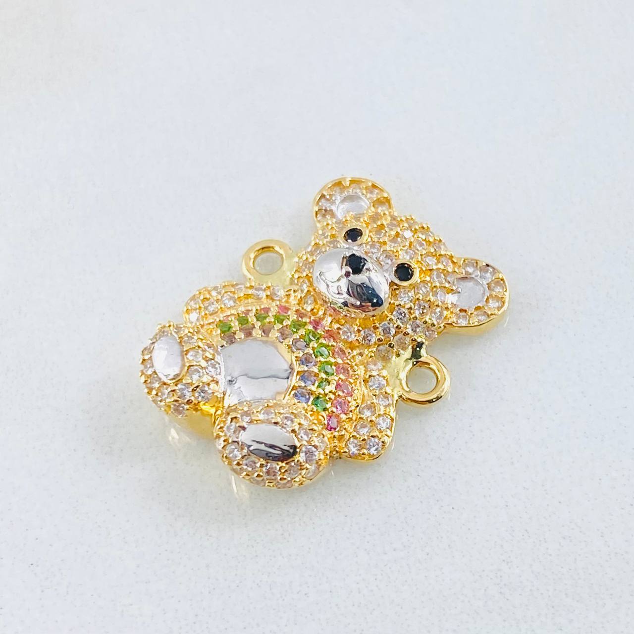 Herraje Oso 4.1gr / 3/4 in / Dos Oros Amarillo Blanco 18K ©