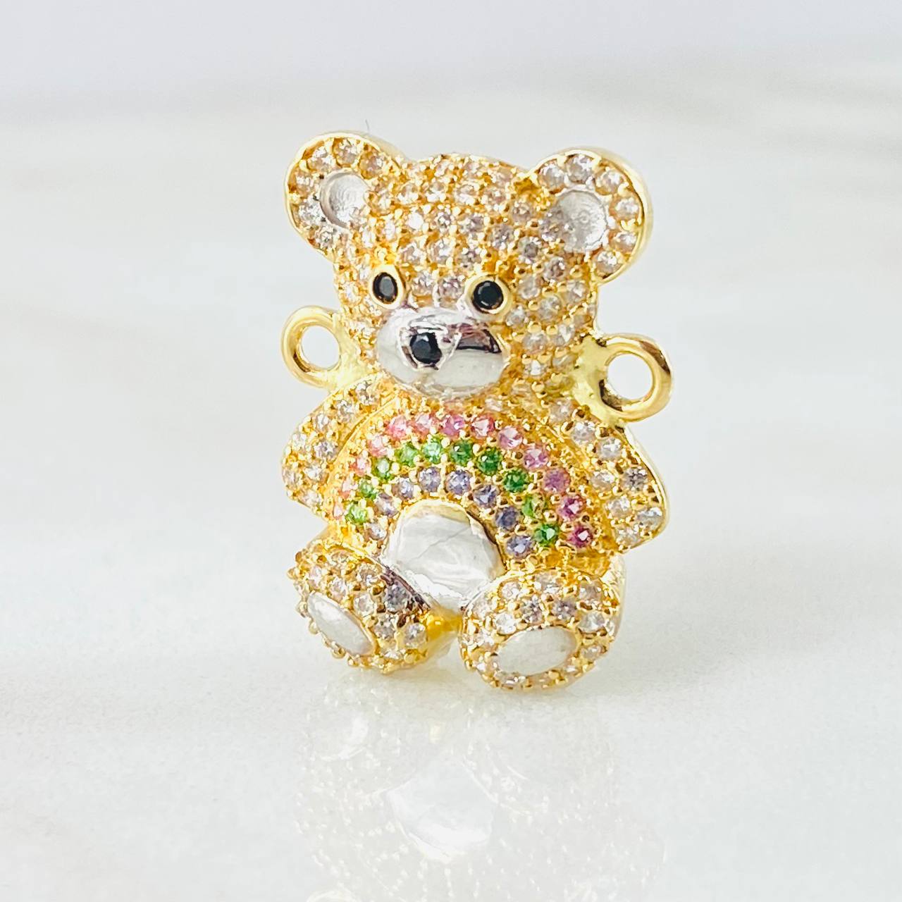Herraje Oso 4.1gr / 3/4 in / Dos Oros Amarillo Blanco 18K ©