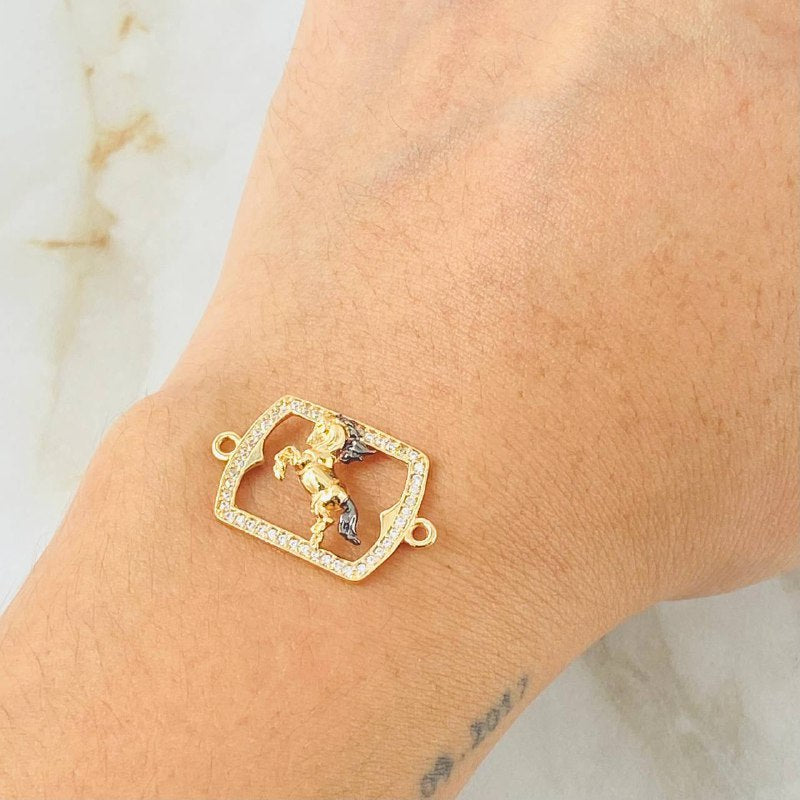 Charm Horse Plate 2gr / 1 in / 18K Yellow Gold ©
