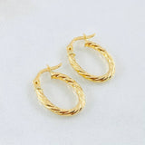 Candongas Mary Ovalada 1.2gr / 3/4 in / Oro Amarillo 18K *