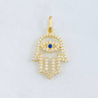 Dije Mano Hamsa 1.2gr / 1 in / Oro Amarillo 18K *