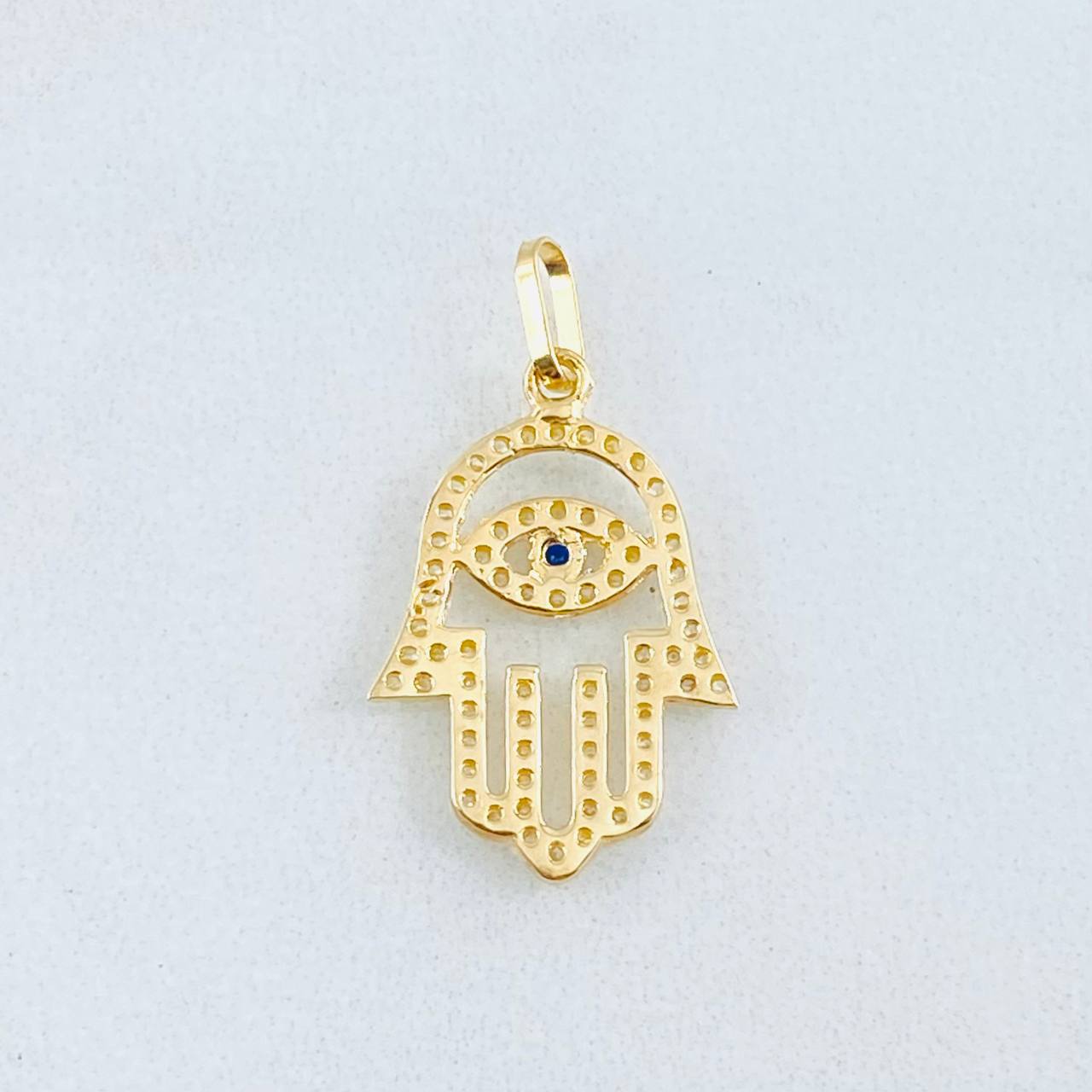 Dije Mano Hamsa 1.2gr / 1 in / Oro Amarillo 18K *