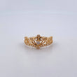 Crown Ring 2.7gr / Size 7 / White Zircons 18K Yellow Gold $
