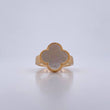 Ring Clover 3.9gr / Size 6 3/4 / White Mother-of-Pearl 18K Yellow Gold $