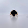 Ring Clover 2.85gr / Size 8 1/4 / Black Onyx 18K Yellow Gold $