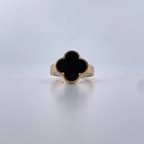 Ring Clover 2.85gr / Size 8 1/4 / Black Onyx 18K Yellow Gold $