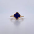 Ring Clover 3.15gr / Size 6 3/4 / Purple Stone 18K Yellow Gold $