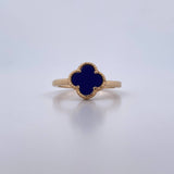 Ring Clover 3.15gr / Size 6 3/4 / Purple Stone 18K Yellow Gold $