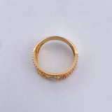 Three Crosses Band Ring 3.85gr / Size 7 1/4 / White Zircons Three 18K Gold $