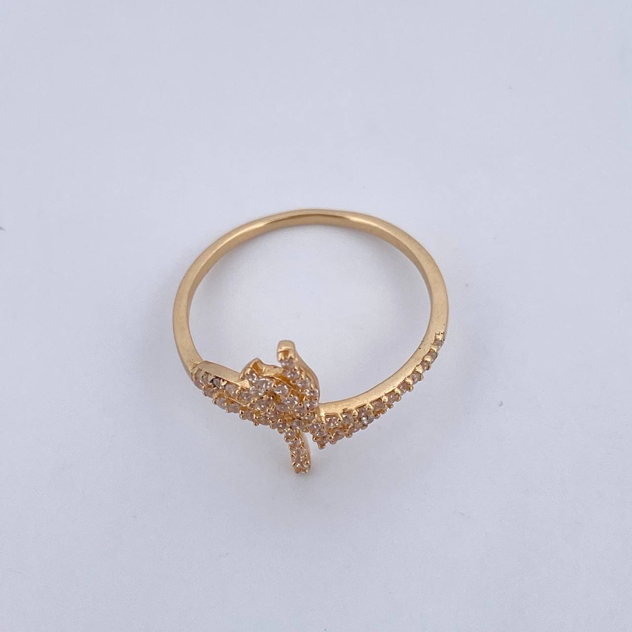 Ring Fe 1.9gr / T7 1/2 / White Zircons 18K Yellow Gold $