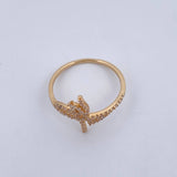 Ring Fe 1.9gr / T7 1/2 / White Zircons 18K Yellow Gold $