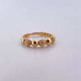 Bubble Ring 2.3gr / T6 1/4 / White Zircons 18K Yellow Gold $