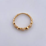 Bubble Ring 2.3gr / T6 1/4 / White Zircons 18K Yellow Gold $