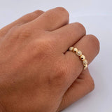 Bubble Ring 2.3gr / T6 1/4 / White Zircons 18K Yellow Gold $