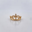 Royal Crown Ring 3.3gr / Size 6 1/4 / White Zircons 18K Yellow Gold $