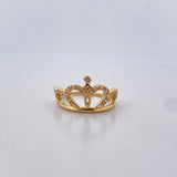 Royal Crown Ring 3.3gr / Size 6 1/4 / White Zircons 18K Yellow Gold $