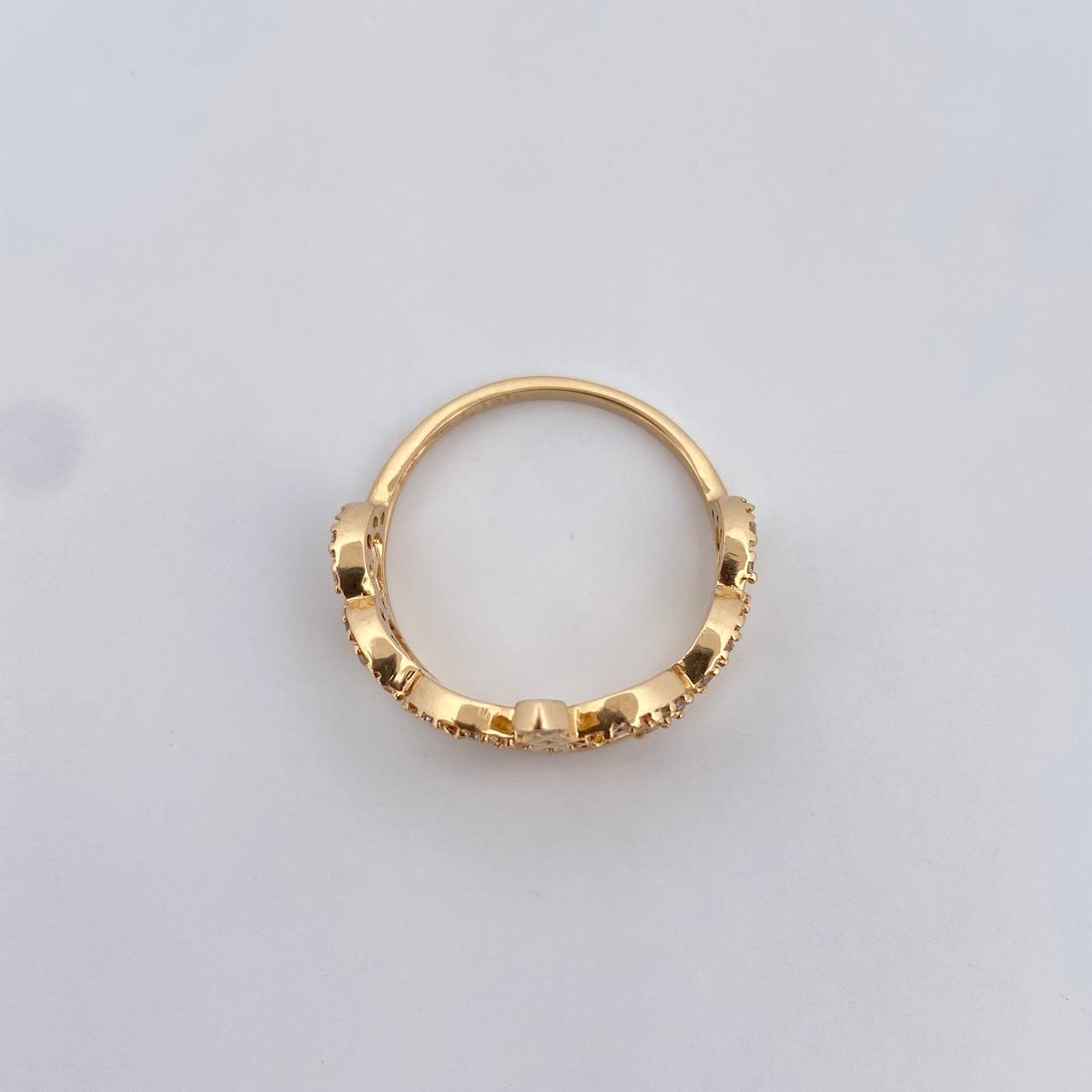 Royal Crown Ring 3.3gr / Size 6 1/4 / White Zircons 18K Yellow Gold $