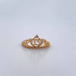 Crown Ring 15's 1.8gr / T5 1/4 / White Zircons 18K Yellow Gold $