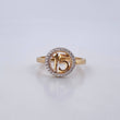 Ring 15's 2.1gr / T5 3/4 / White Zircons Two 18K Yellow White Gold $
