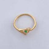 Heart Ring Churumbela 1.8gr / Size 7 1/2 / White Zircons Yellow Gold 18K $